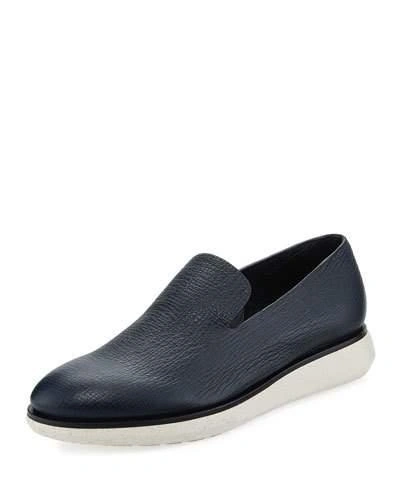 Giorgio Armani Creta Leather Slip-on Shoe, Blue