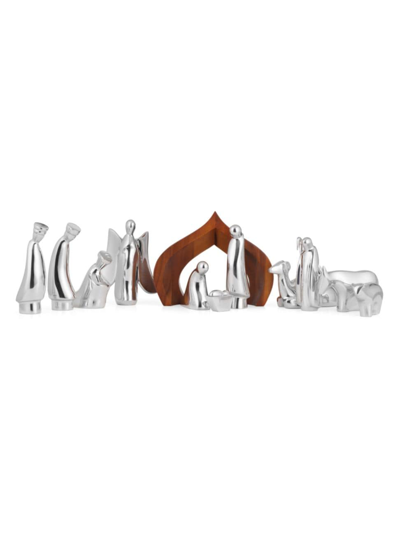 Nambe 12-piece Holiday Nativity Set In Silver