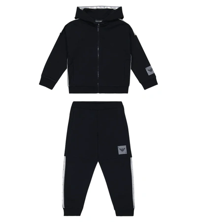 Emporio Armani Kids' Cotton-blend Tracksuit In Navy