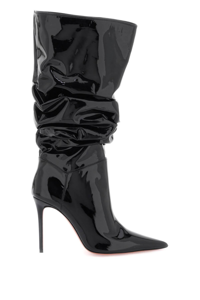 Amina Muaddi Jahleel Leather Knee-high Boots In Nero