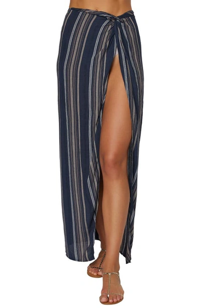 O'neill Hanalei Stripe Cover-up Skirt In Slate