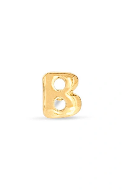 Stone And Strand Mini Bubble Initial Gold Stud Earring In Yellow Gold - B