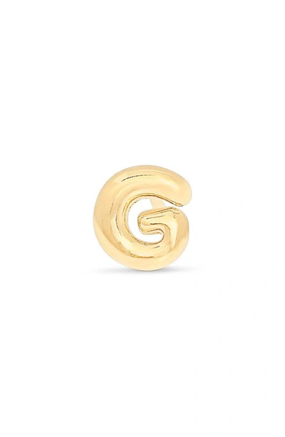 Stone And Strand Mini Bubble Initial Gold Stud Earring In Yellow Gold - G