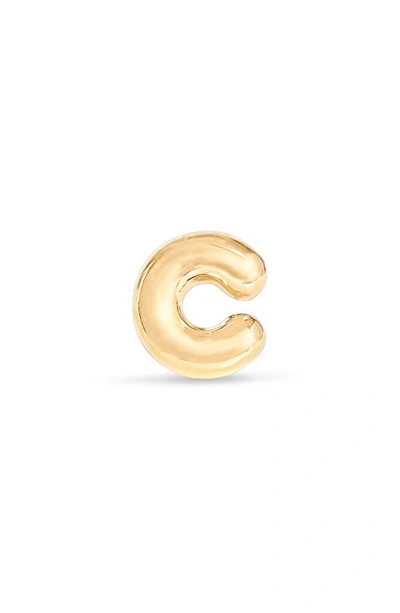 Stone And Strand Mini Bubble Initial Gold Stud Earring In Yellow Gold - C