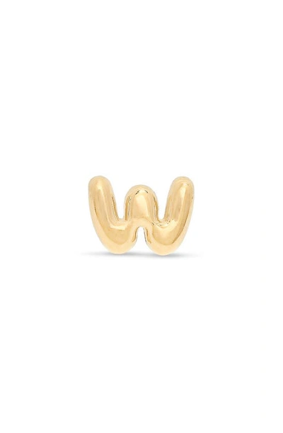Stone And Strand Mini Bubble Initial Gold Stud Earring In Yellow Gold - W