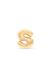 Stone And Strand Mini Bubble Initial Gold Stud Earring In Yellow Gold - S