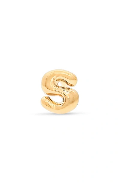 Stone And Strand Mini Bubble Initial Gold Stud Earring In Yellow Gold - S