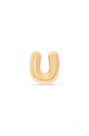 Stone And Strand Mini Bubble Initial Gold Stud Earring In Yellow Gold - U