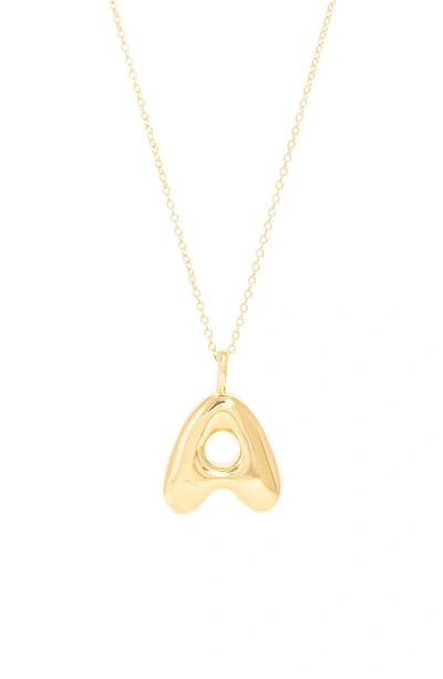 Stone And Strand Bubble Tea Initial Pendant Necklace In Gold Vermeil-a