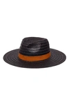 Madewell Braided Straw Hat In Almost Black