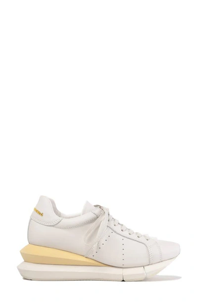 Paloma Barceló Alenzon Wedge Trainer In White/ Gesso-s.yellow