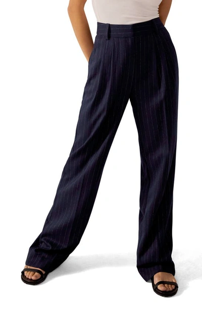 Favorite Daughter The Favorite Pants In Navy Pinstripe