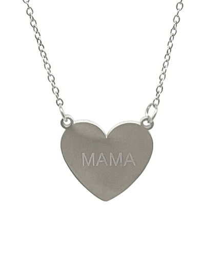 Adornia Stainless Steel Mama Heart Necklace In Silver