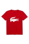 Lacoste Kids' Croc Graphic T-shirt In Red/ White