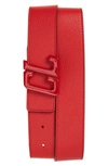 Christian Louboutin Happy Rui Logo Buckle Leather Belt In Loubi/ Loubi/ Loubi