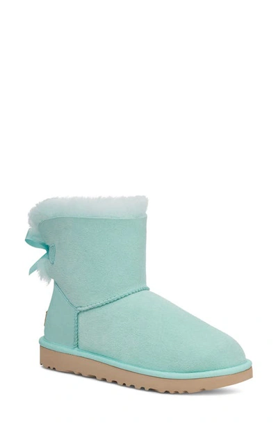 Ugg Mini Bailey Bow Ii Genuine Shearling Bootie In Sky