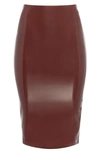 Commando Faux Patent Leather Midi Skirt In Sienna