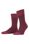 Falke Sensitive Herringbone Wool Blend Socks In Burnt Siena