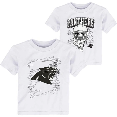 Outerstuff Kids' Toddler White Carolina Panthers Coloring Activity Two-pack T-shirt Set