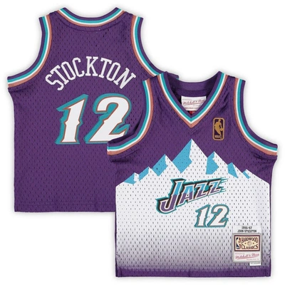 Mitchell & Ness Babies' Infant  John Stockton Purple Utah Jazz 1996/97 Hardwood Classics Retired Player Jerse