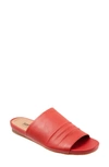 Softwalk Camano Leather Slide Sandal In Red