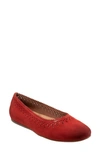 Softwalk Selma Cutout Ballet Flat In Red Nubuck