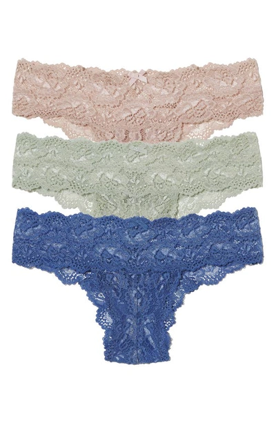 Skarlett Blue Goddess 3-pack Hipster Bikinis In Cashmere/ Sage/ Sea