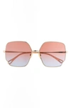 Chloé 60mm Gradient Square Sunglasses In Pink