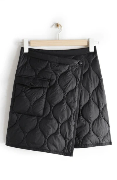 & Other Stories Quilted Skirt In Black