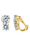 Crislu Cubic Zirconia Clip-on Earrings In Crystal/ Gold