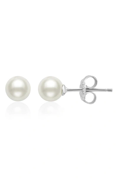 Crislu Cultured Pearl Stud Earrings In Pearl/ Ivory