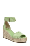 Franco Sarto Clemens Espadrille Wedge Sandals Women's Shoes In Mint Glow Embossed Woven Leather