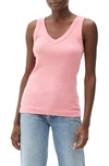 Michael Stars Maya Cotton V-neck Tank In Pink