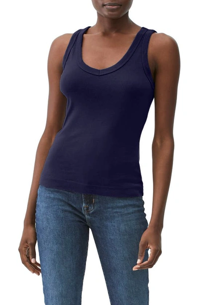 Michael Stars Maya Cotton V-neck Tank In Admiral