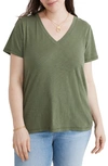 Madewell Whisper Cotton V-neck T-shirt In Faded Palm
