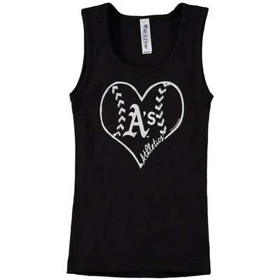 Soft As A Grape Kids' Girls Youth  Black Oakland Athletics Cotton Tank Top