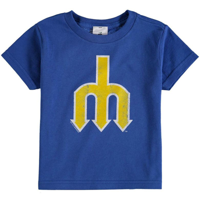 Soft As A Grape Kids' Toddler  Royal Seattle Mariners Cooperstown Collection Shutout T-shirt