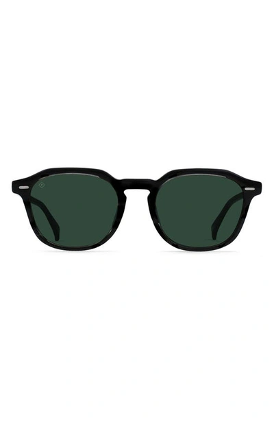 Raen Clyve 52mm Polarized Sunglasses In Crystal Black / Green Polar
