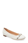 Agl Attilio Giusti Leombruni Monika Cap Toe Ballet Flat In Off White Golden