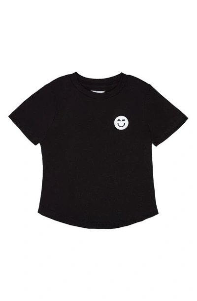 Miles And Milan Kids' Happy Patch Cotton T-shirt In Black