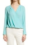 Halogen Cross Front Blouse In Teal Nile