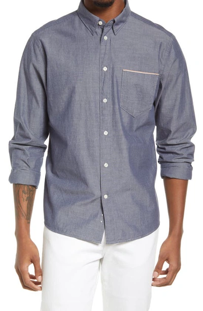 Billy Reid Msl One-pocket Button-down Shirt In Blue