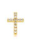 Ef Collection Baby Diamond Cross Single Stud Earring In Yellow Gold