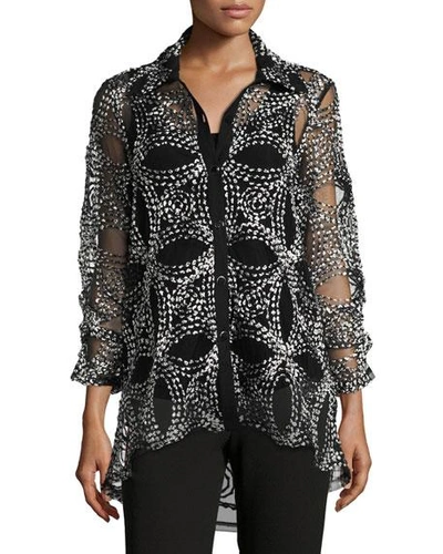 Berek Seeds Of Gold Sheer Blouse, Plus Size In Black