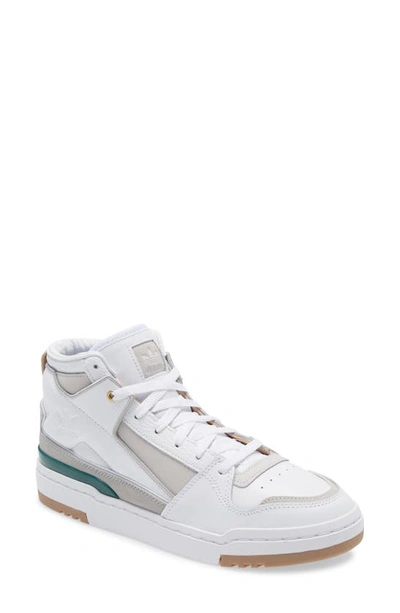 Adidas Originals Forum Luxe Mid Sneakers In White With Color Details