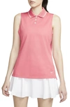 Nike Victory Dri-fit Sleeveless Polo In Pink Salt/ White/ Pink
