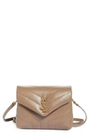 Saint Laurent Toy Loulou Quilted Leather Crossbody Bag In Taupe