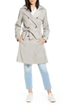 Cole Haan Signature Hooded Trench Coat In Pearl