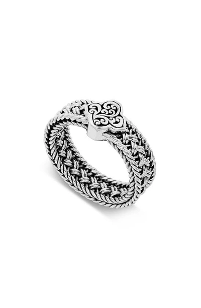 Lois Hill Alhambra Scroll Woven Band Ring In Silver