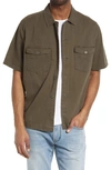Allsaints Spotter Short Sleeve Shirt In Cargo Green